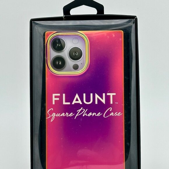 FLAUNT Square Phone Case Pink Iridescent Satin Phone Case (iPhone 13 PRO Max) - Picture 1 of 4